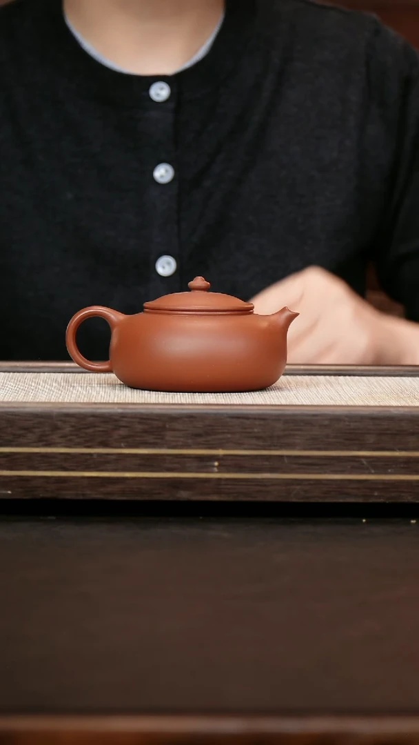 茶壶紫砂原矿红皮龙 渔趣220cc