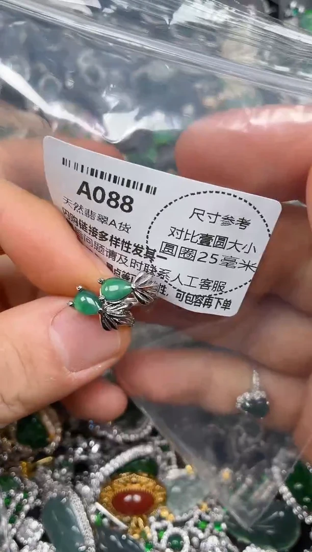 颈饰未镶嵌翡翠A088耳扣