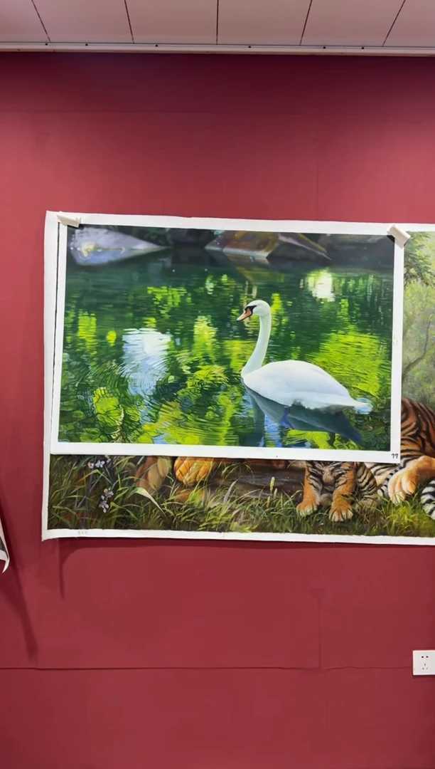 油画霹**娃天鹅111