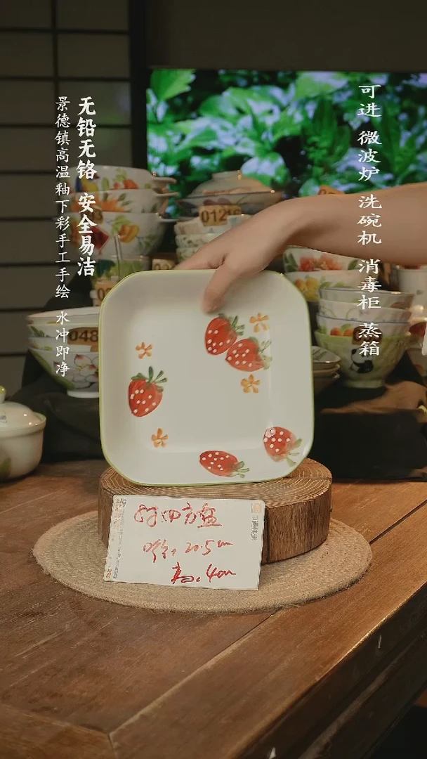 瓷景德镇高温瓷釉下彩手绘陶瓷