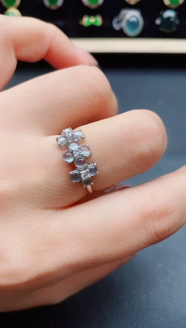 翡翠戒指银S925镶嵌5080550