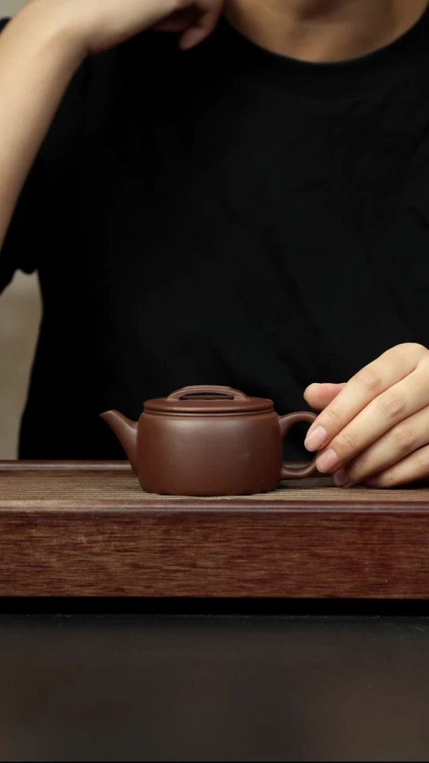 紫砂茶壶老料高温底槽清 折嘴汉瓦