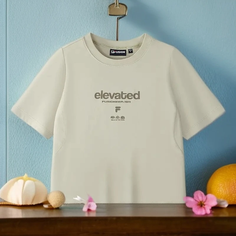 FILA斐乐正品女款秋季宽松休闲运动T恤针织短袖衫T11W545101