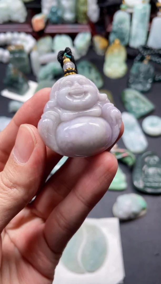 颈饰未镶嵌翡翠5  天然翡翠a货  大肚佛