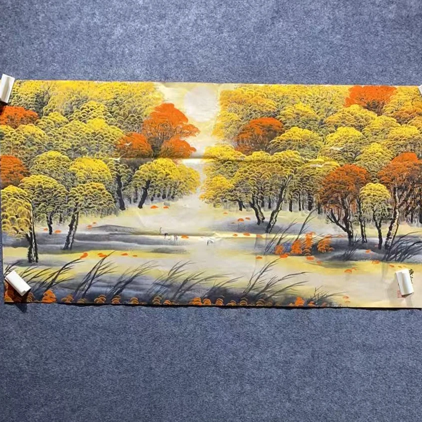 年涛画院 鸿 红树山水四尺横