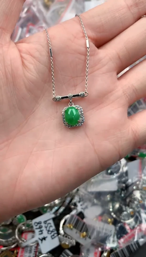银S925镶嵌戒指翡翠3333----5