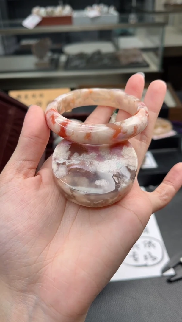 石英质玉手镯未镶嵌54圈口（赠送镯心）s93220