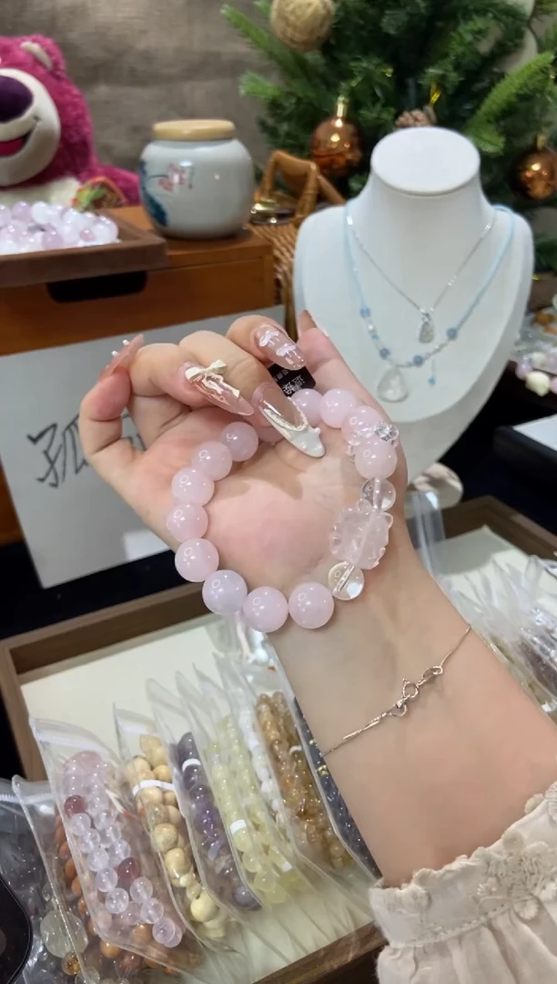 水晶手串未镶嵌孤品捡漏均匀瑕疵介意勿拍