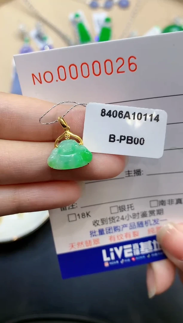 【闪购商品】翡翠吊坠(不含链)18K金镶嵌多样性发一件026