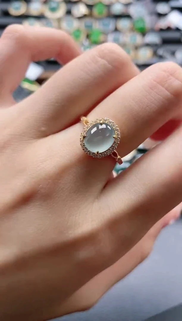 【闪购商品】翡翠戒指银S925镶嵌51511