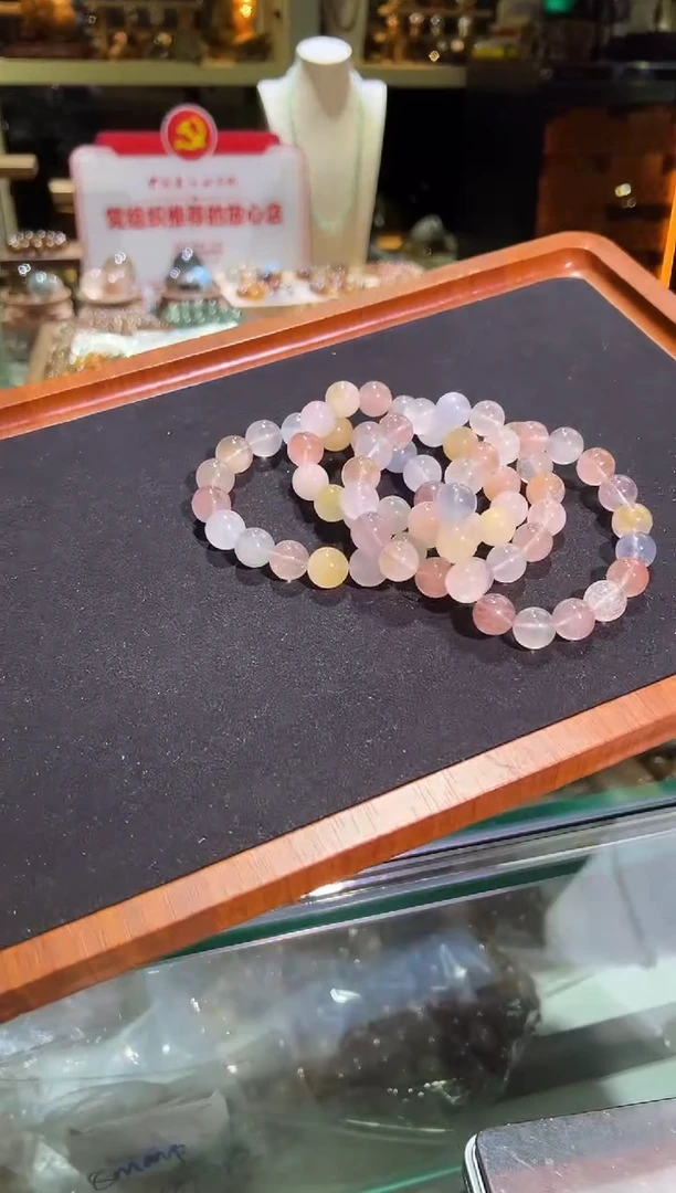 未镶嵌手链水晶12mm彩钢丝兔毛（多样性发一）