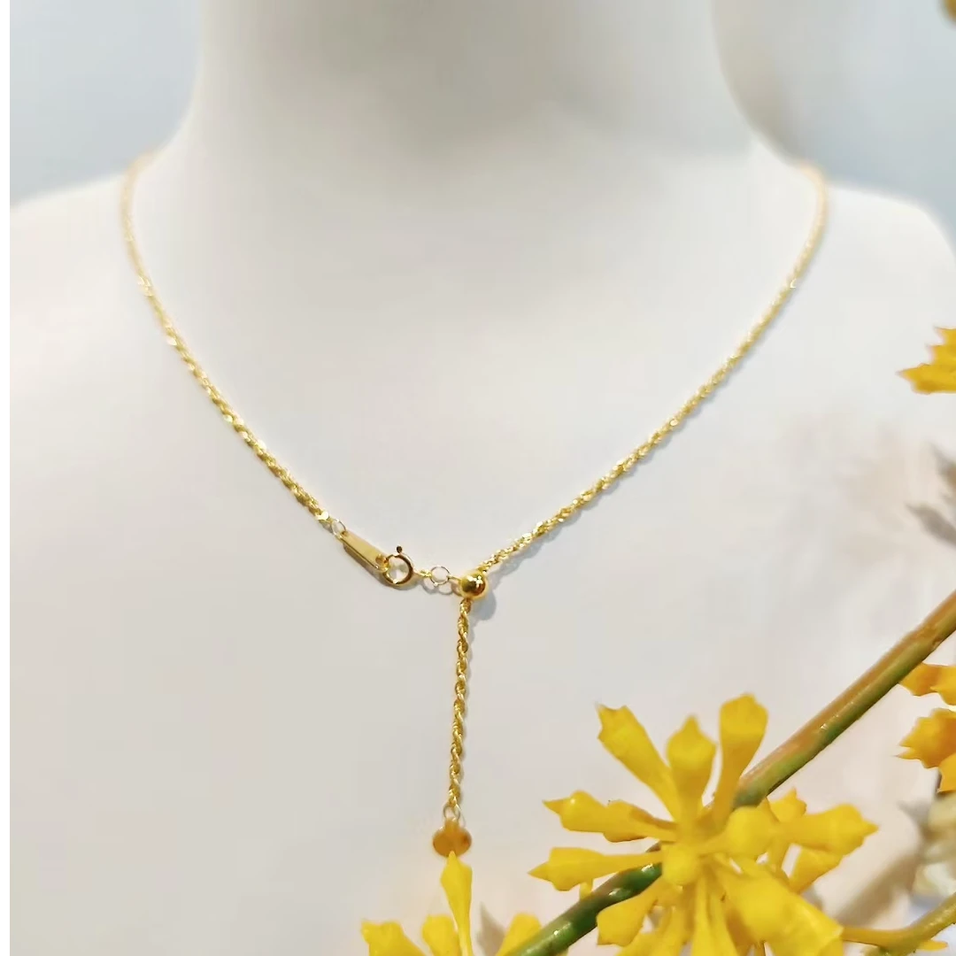 18K金麻花链60cm 气质时尚百搭款