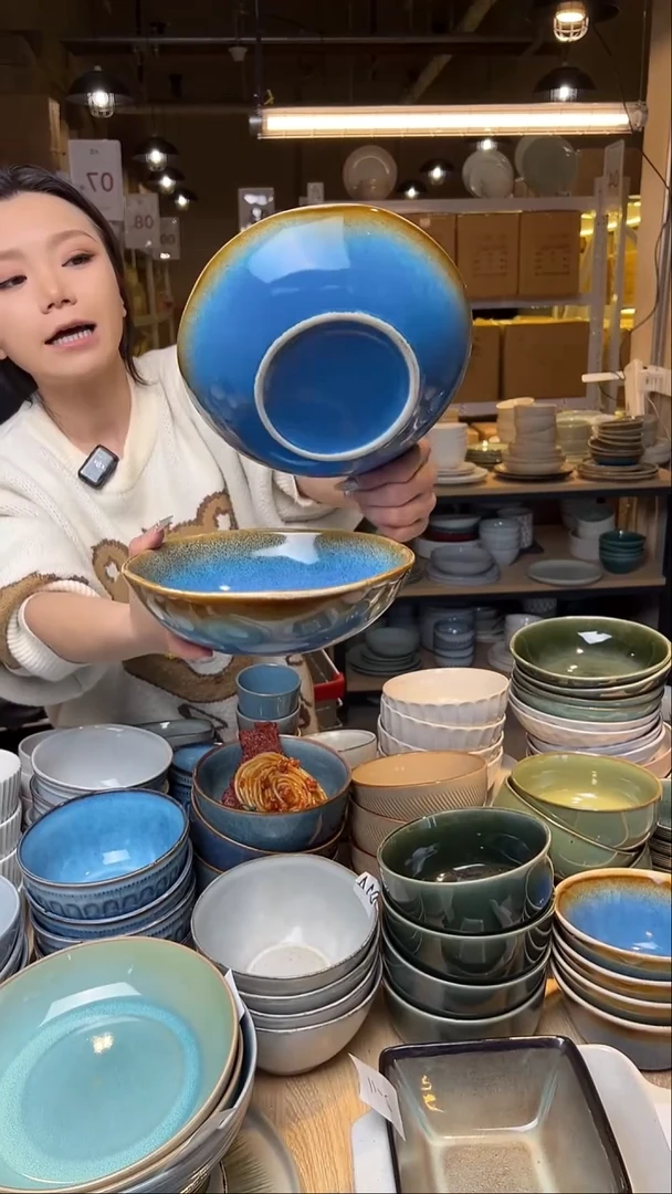 瓷220外贸尾货窑变釉下彩默外微瑕