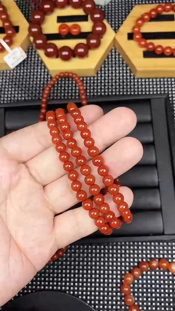 未镶嵌南红玛瑙珠宝半成品6mm108颗