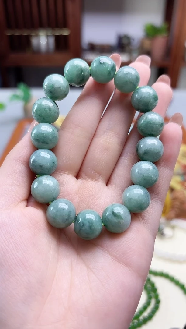 未镶嵌挂件翡翠翡翠手串12mm+QK