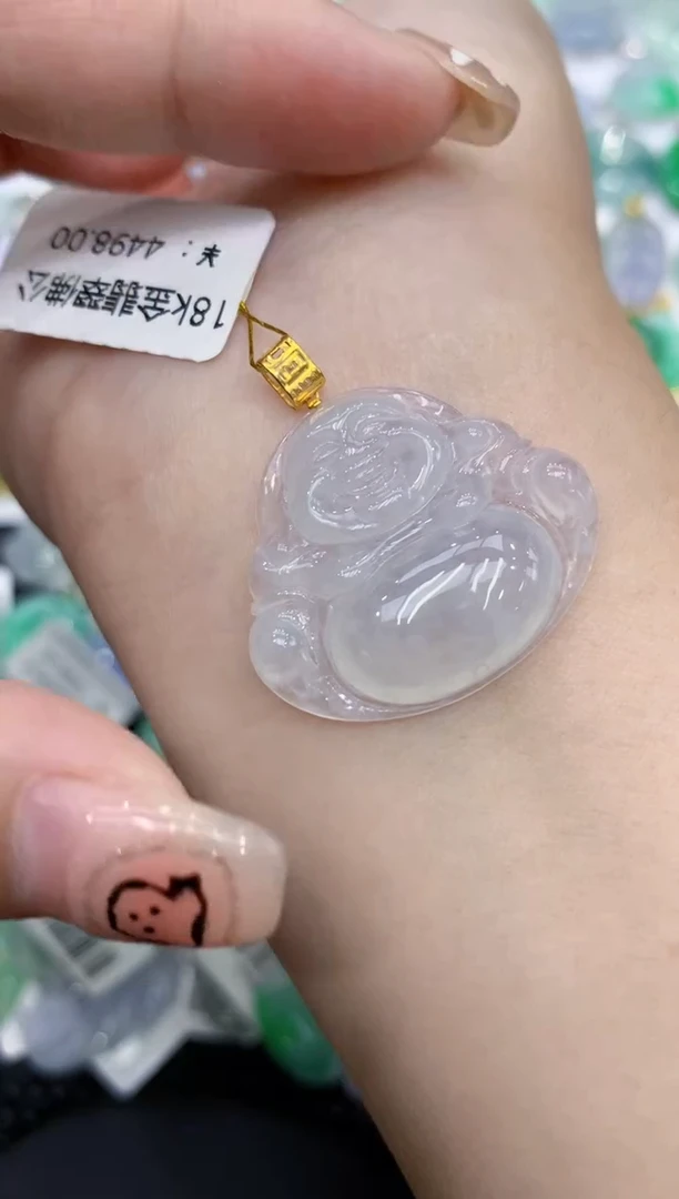 翡翠18K金镶嵌颈饰111111111111