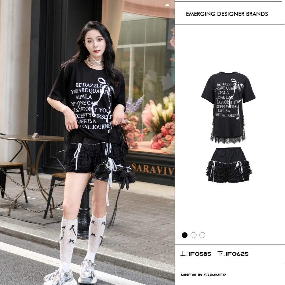 APL-黑色百褶可爱短裤辣妹风显瘦时尚夏季夏季1F0625