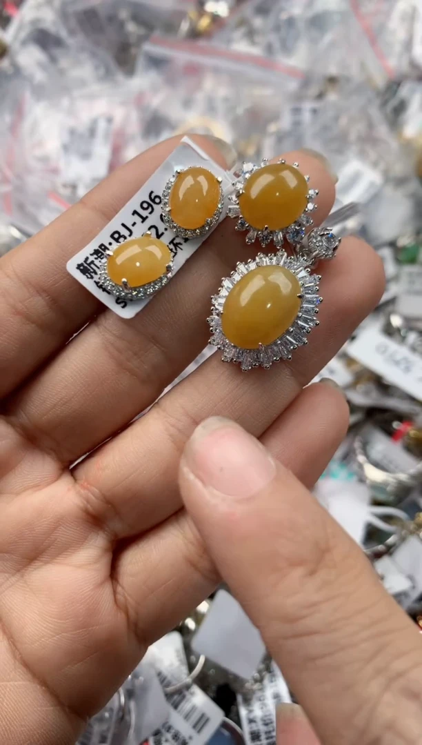 银S925镶嵌戒指翡翠666---5