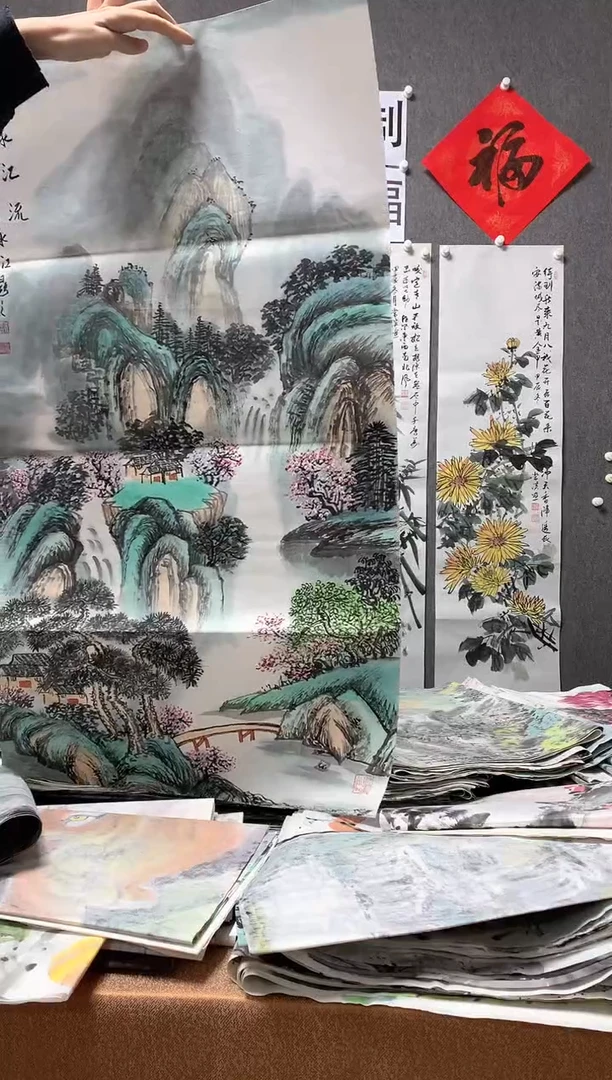 【闪购商品】国画沈泳江手绘  三尺整张 100*50cm