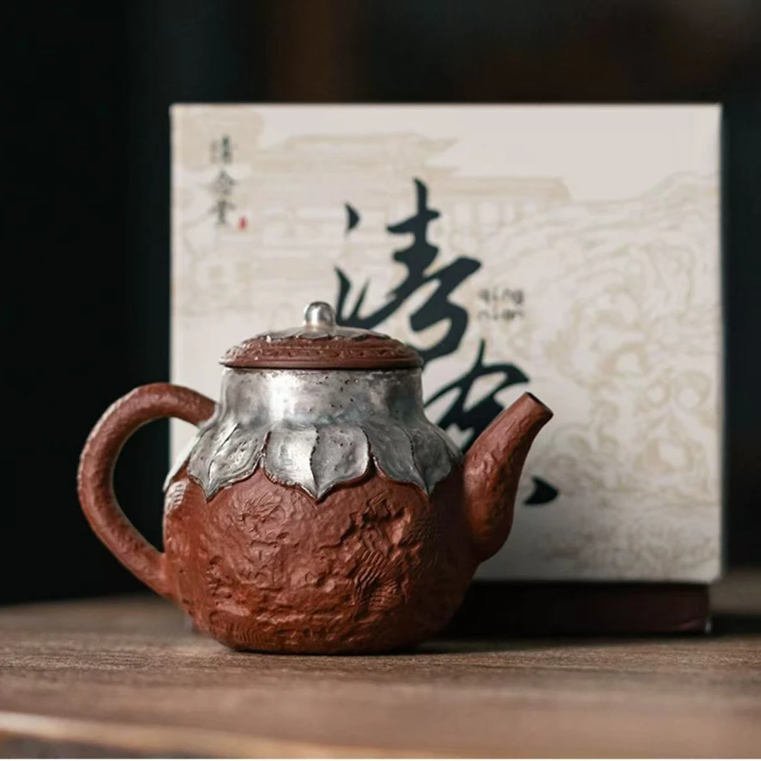 G2068-清念堂鎏银荷花精致小壶