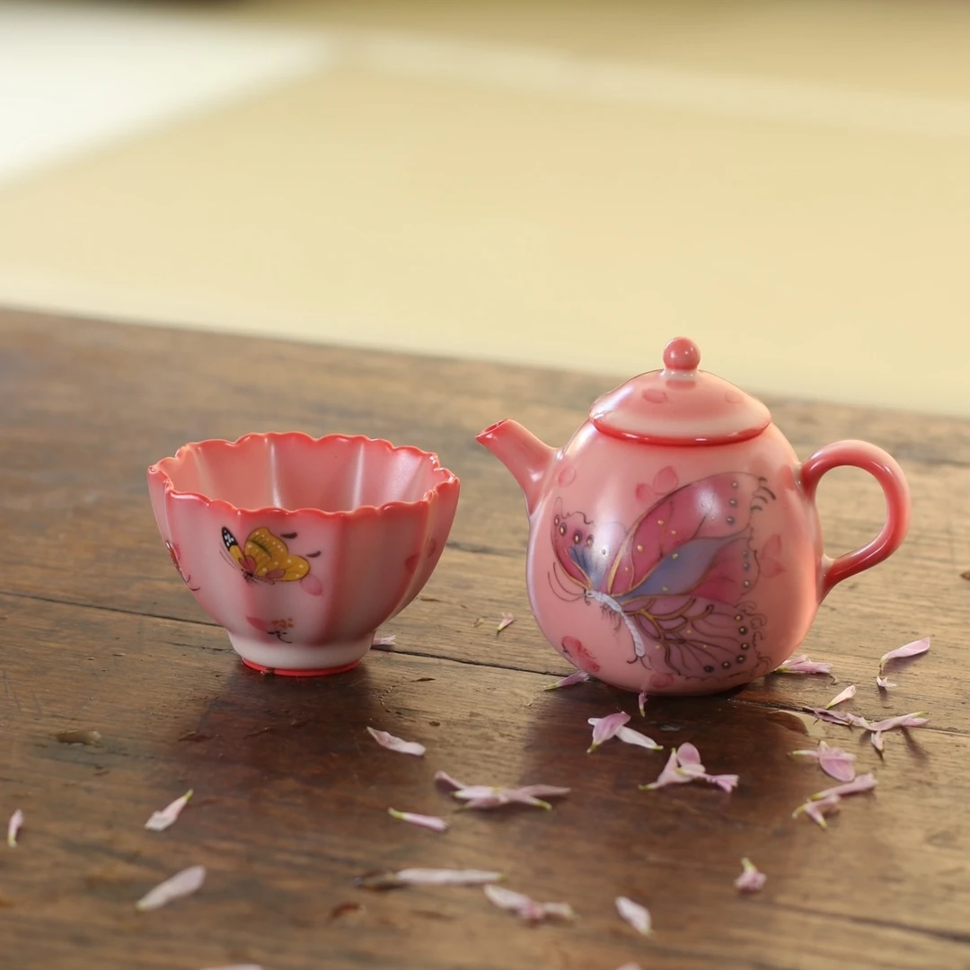 【套组】粉黛佳人·蝴蝶壶/杯