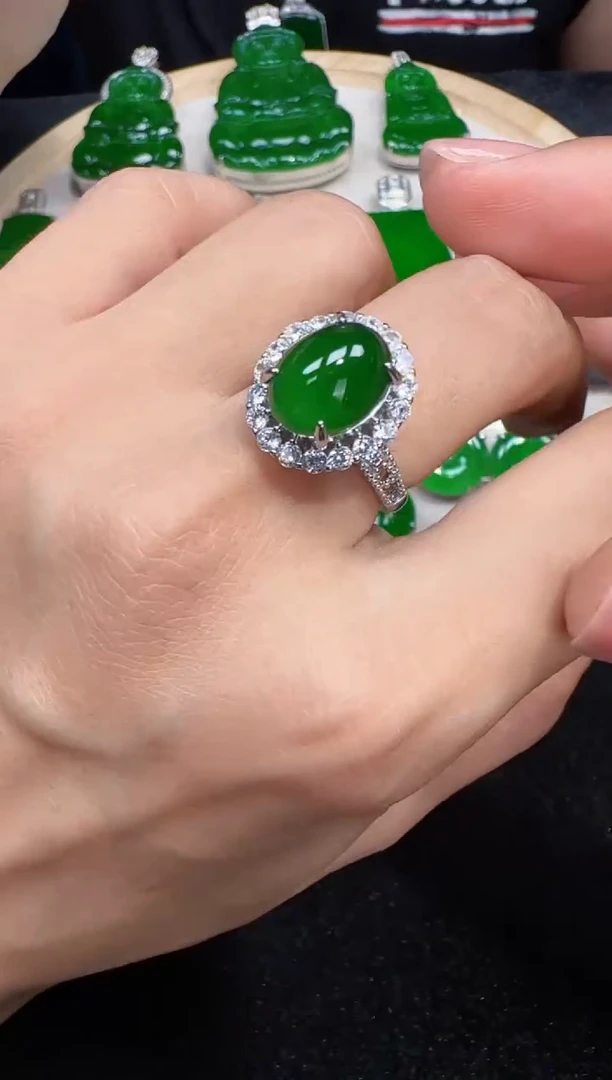 未镶嵌定制翡翠翡翠戒指22