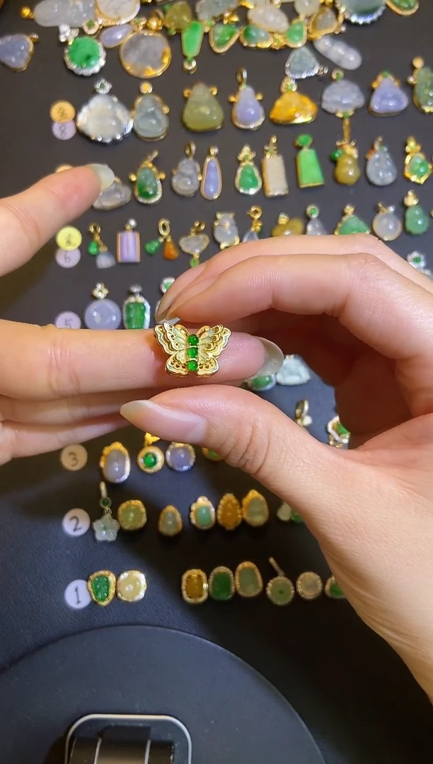 吊坠(不含链)银S925镶嵌翡翠1