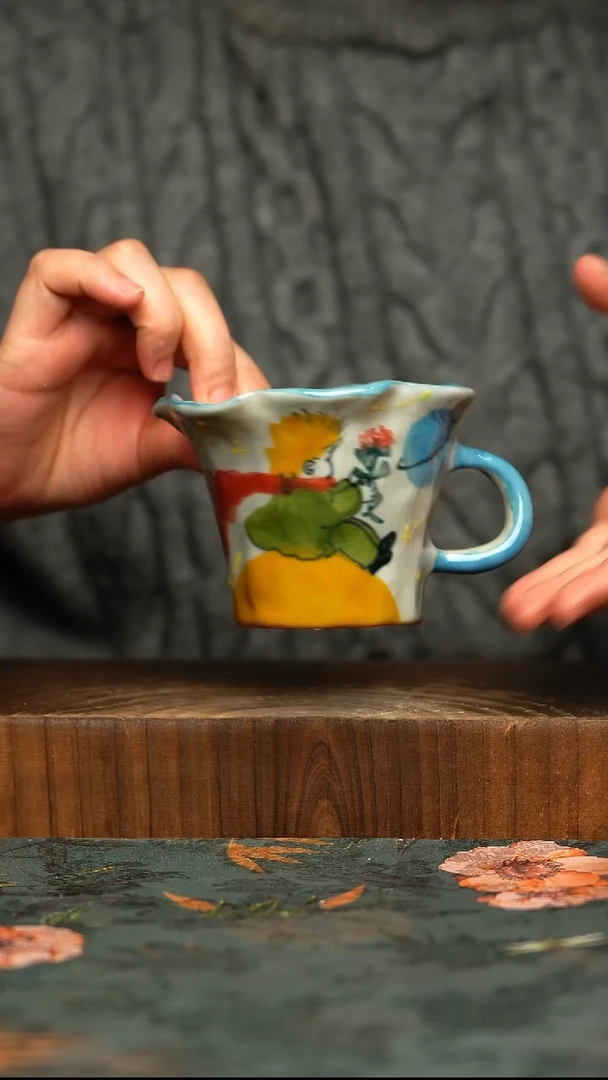 杯釉下彩手工手绘同款陶器