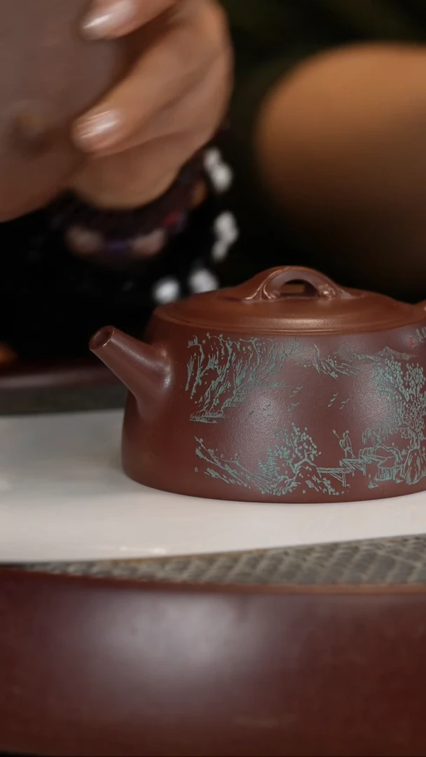 【闪购商品】紫砂茶壶【赵克南】龙血砂如意井栏  240CC