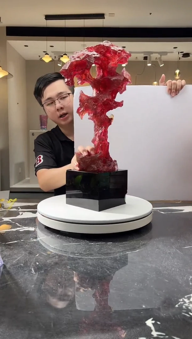 摆件桃***?巴比特美学-金红大号太湖石+底座