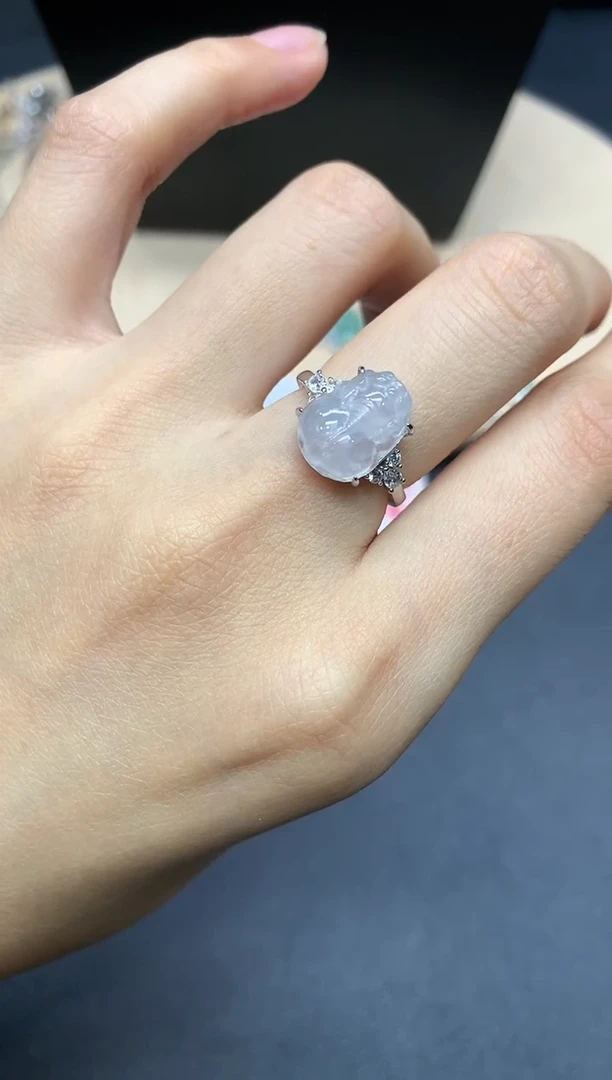 【闪购商品】翡翠戒指银S925镶嵌貔貅【多样性发其一】