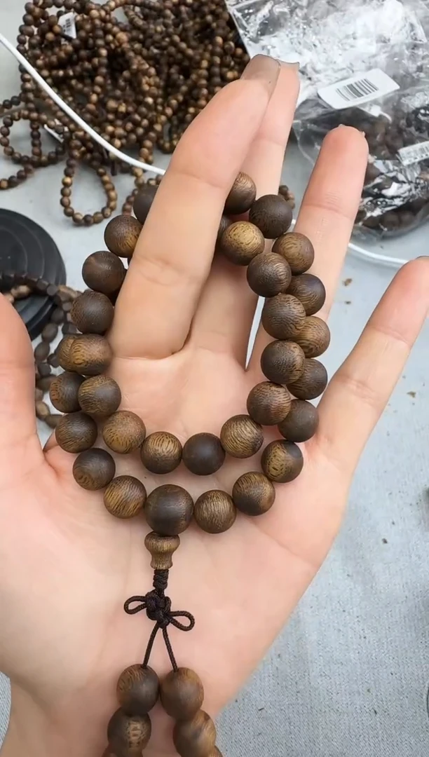 沉香手串1024海南白棋沉浮圆珠双圈多样性发一