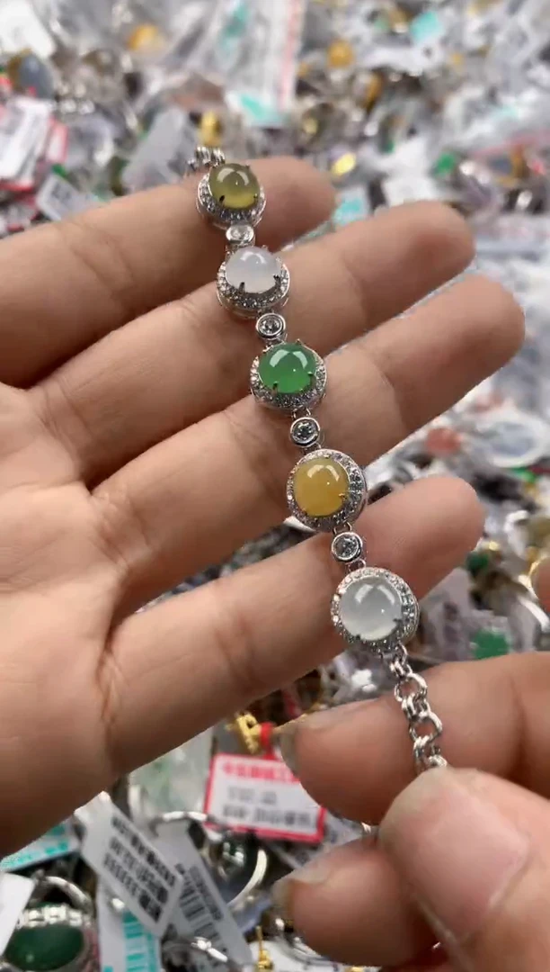 银S925镶嵌戒指翡翠4444----6