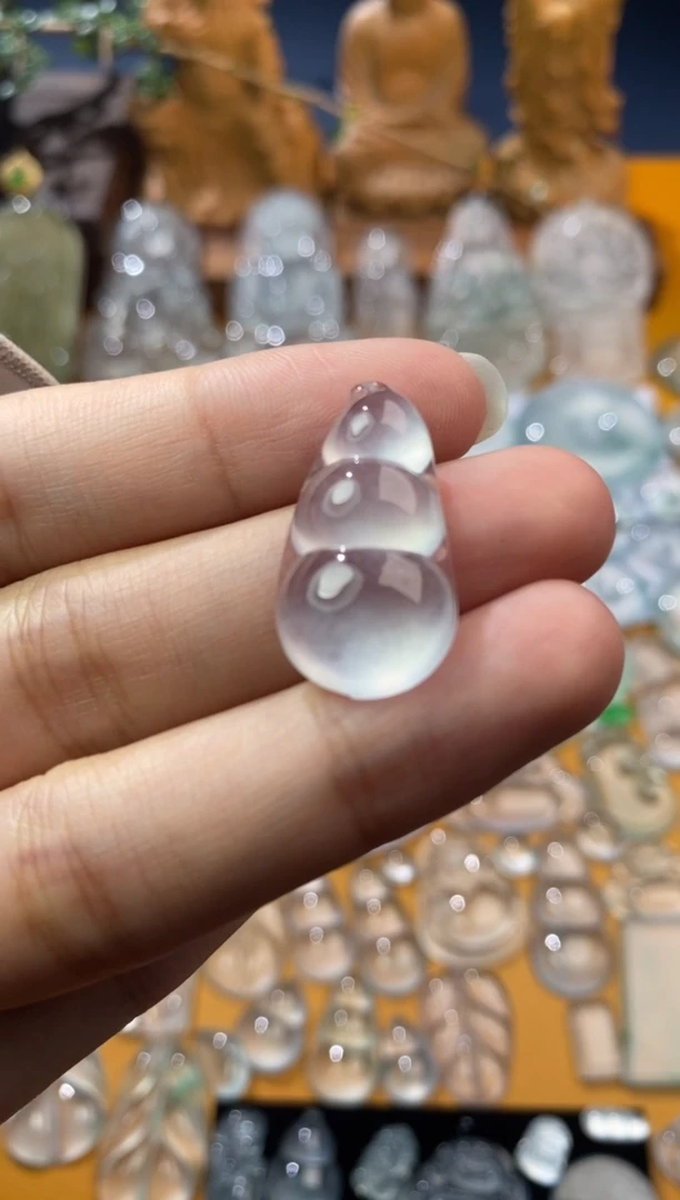 【闪购商品】定制翡翠未镶嵌福豆26*13.9*5.9