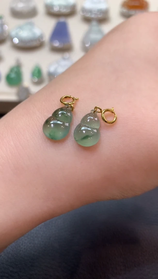 翡翠18K金镶嵌吊坠(不含链)a2夏日礼物