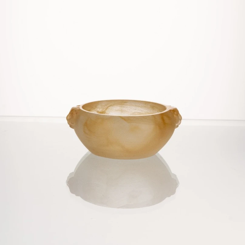 采莲东方美学会客厅【豹富烟灰】极简轻奢新中式书房置物架摆件