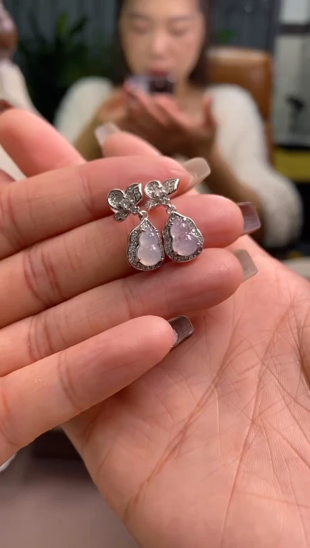 颈饰银S925镶嵌翡翠净货16674