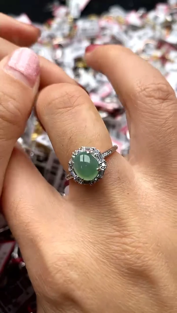 【闪购商品】翡翠戒指银S925镶嵌33333333    2