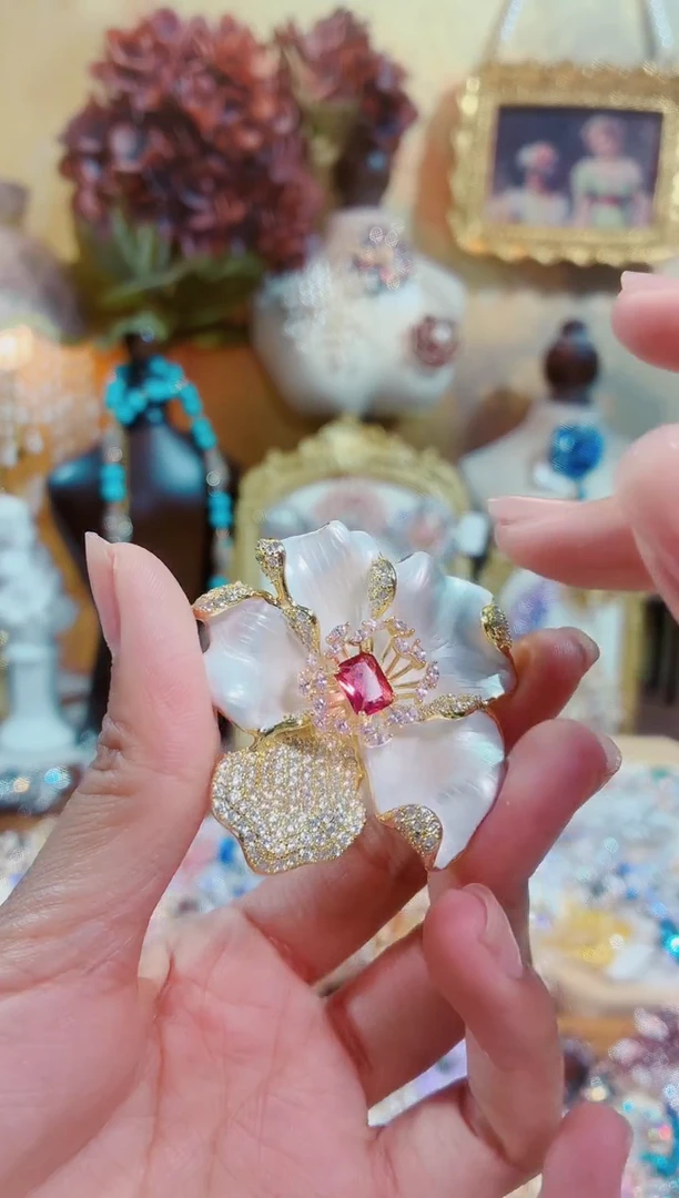 合成立方氧化锆铜合金海棠花开