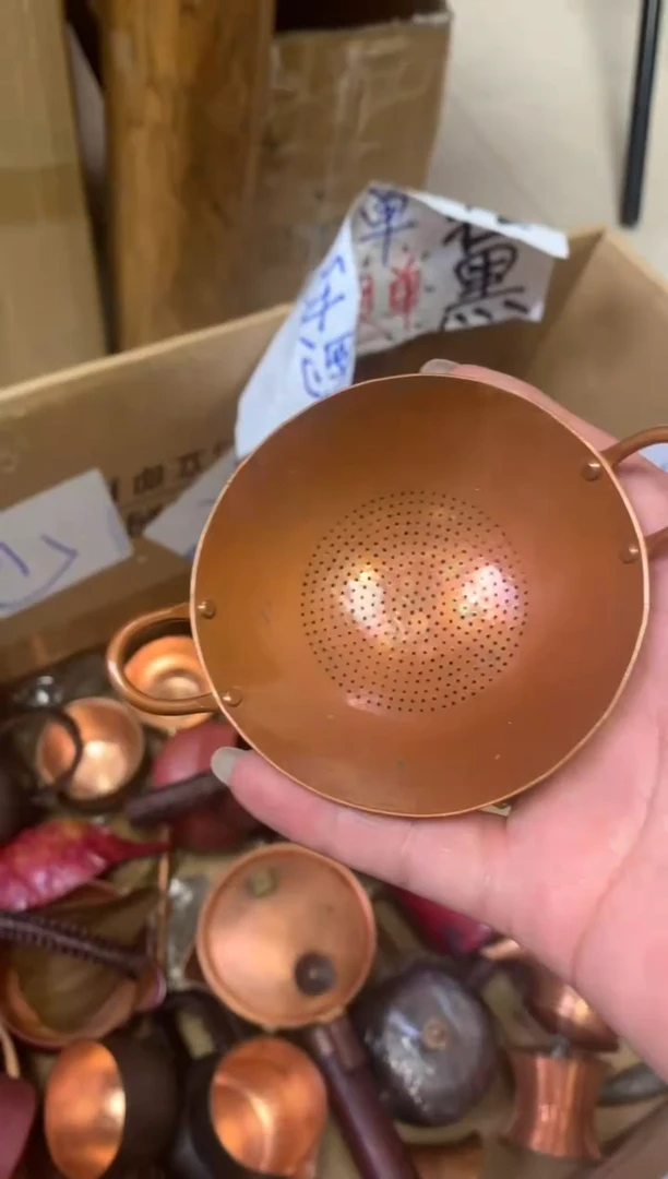 紫铜烤色小锅茶漏