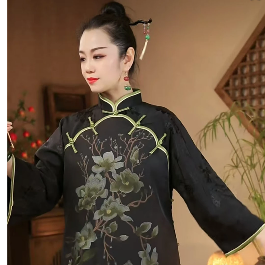 缎味－玉兰蒙纱刺绣长裙