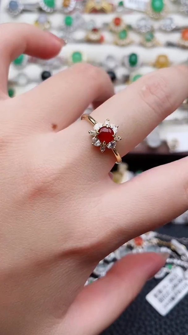 银S925镶嵌戒指翡翠50