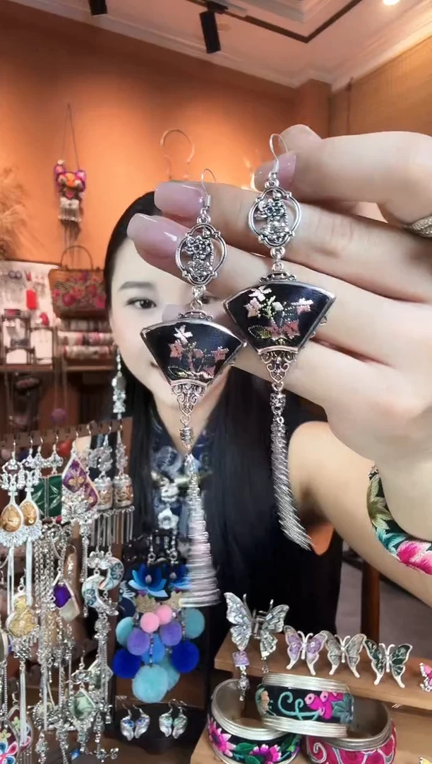 刺绣纯手工民族风耳环