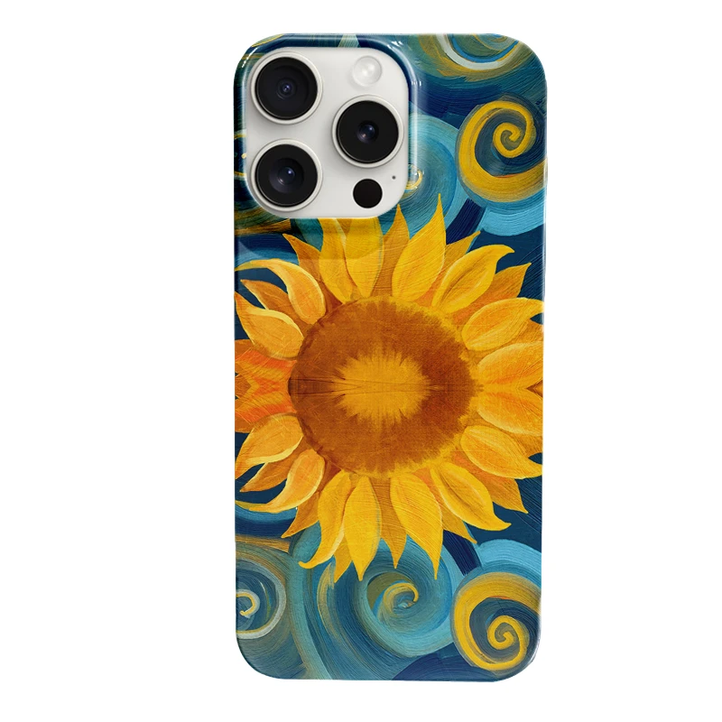 创意向日葵适用苹果15高级iPhone16手机壳14promax小众13个性xsxr