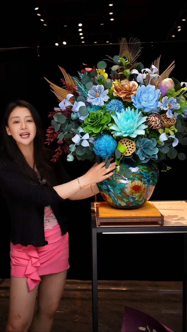 琉璃瓶琉璃瓶手工花器花束空运包邮送货上门
