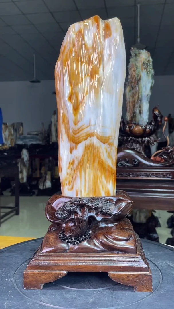 未镶嵌珠宝奇石硅化玉高41