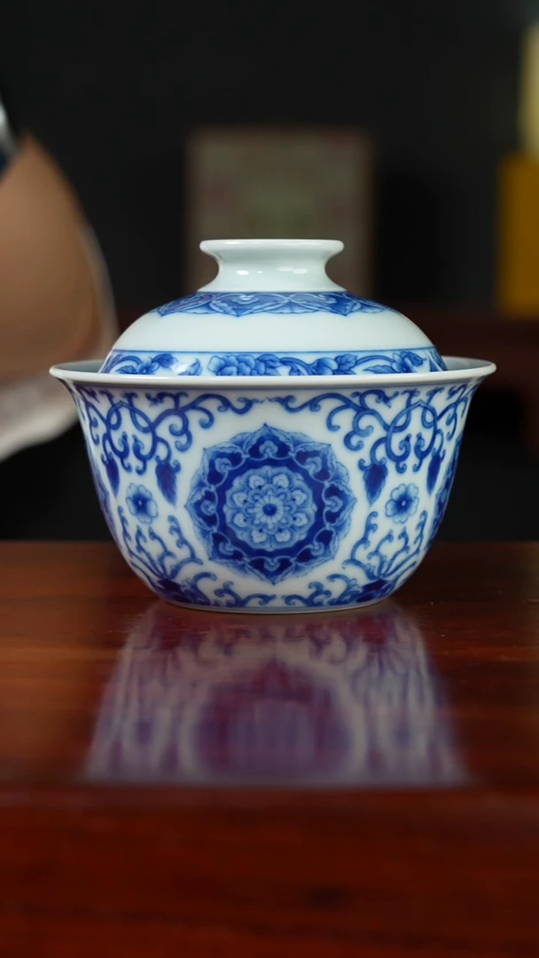 祖传窑真柴窑传承400年宝相二才盖碗