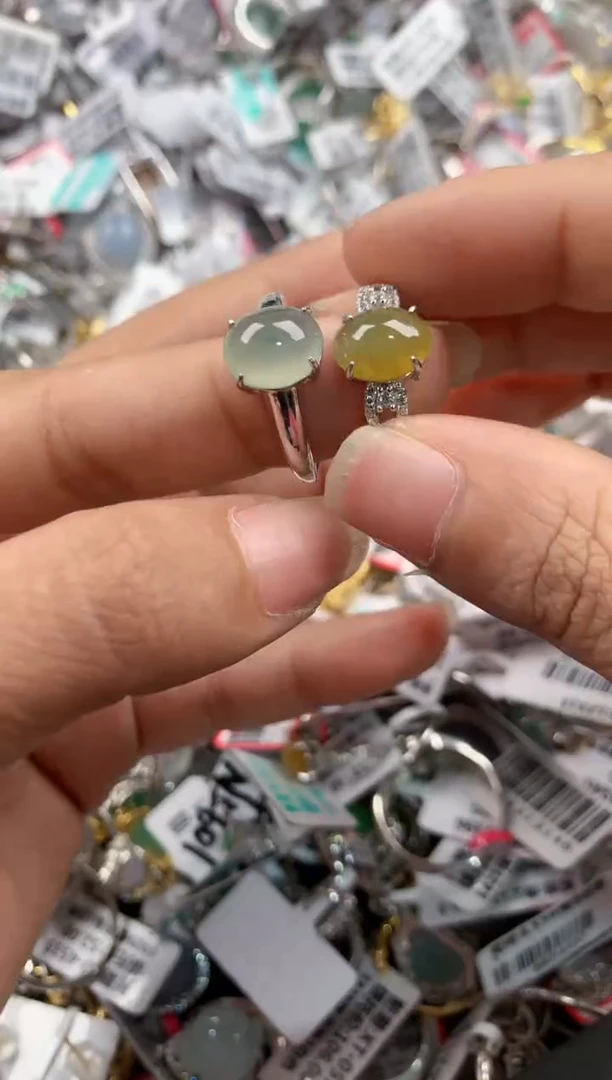 银S925镶嵌戒指翡翠888----7