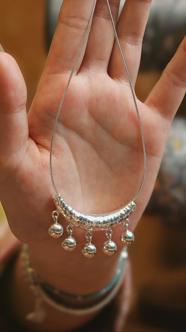 无足银月牙吊坠足银999