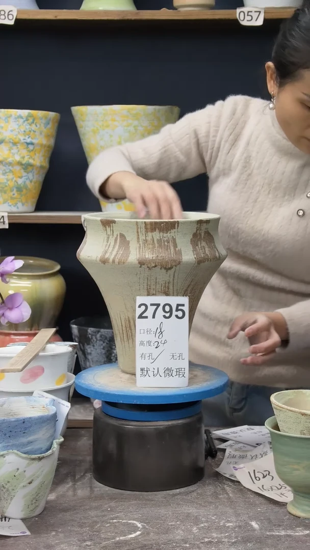 景德镇陶瓷花盆默认微瑕2795